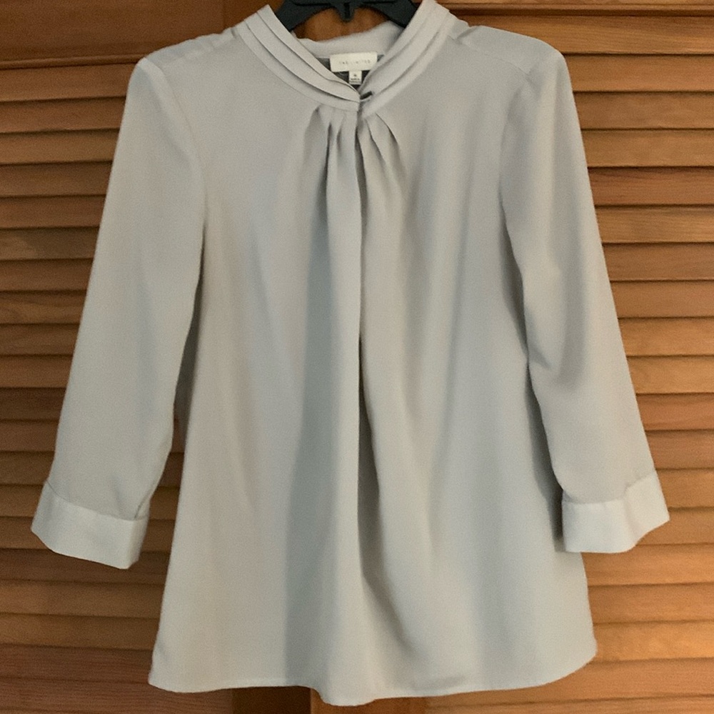 Ann Taylor Scandal collection blouse, grey